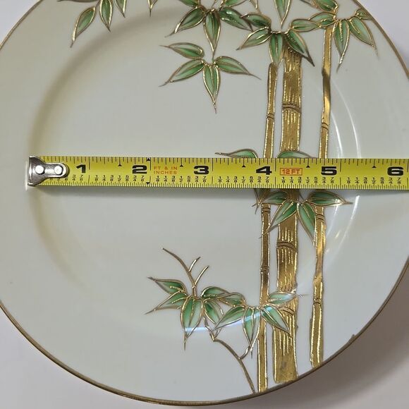 Hand Painted Bambo Plates Occupied Japan Set of 4 Mame-Zara Appetizer Dessert - Picture 15 of 16